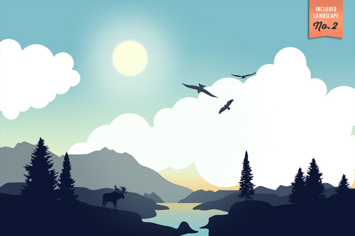 Vector Landscape Construction Set, an Animal Illustration by nordicworker (Photo 4 of 5)
