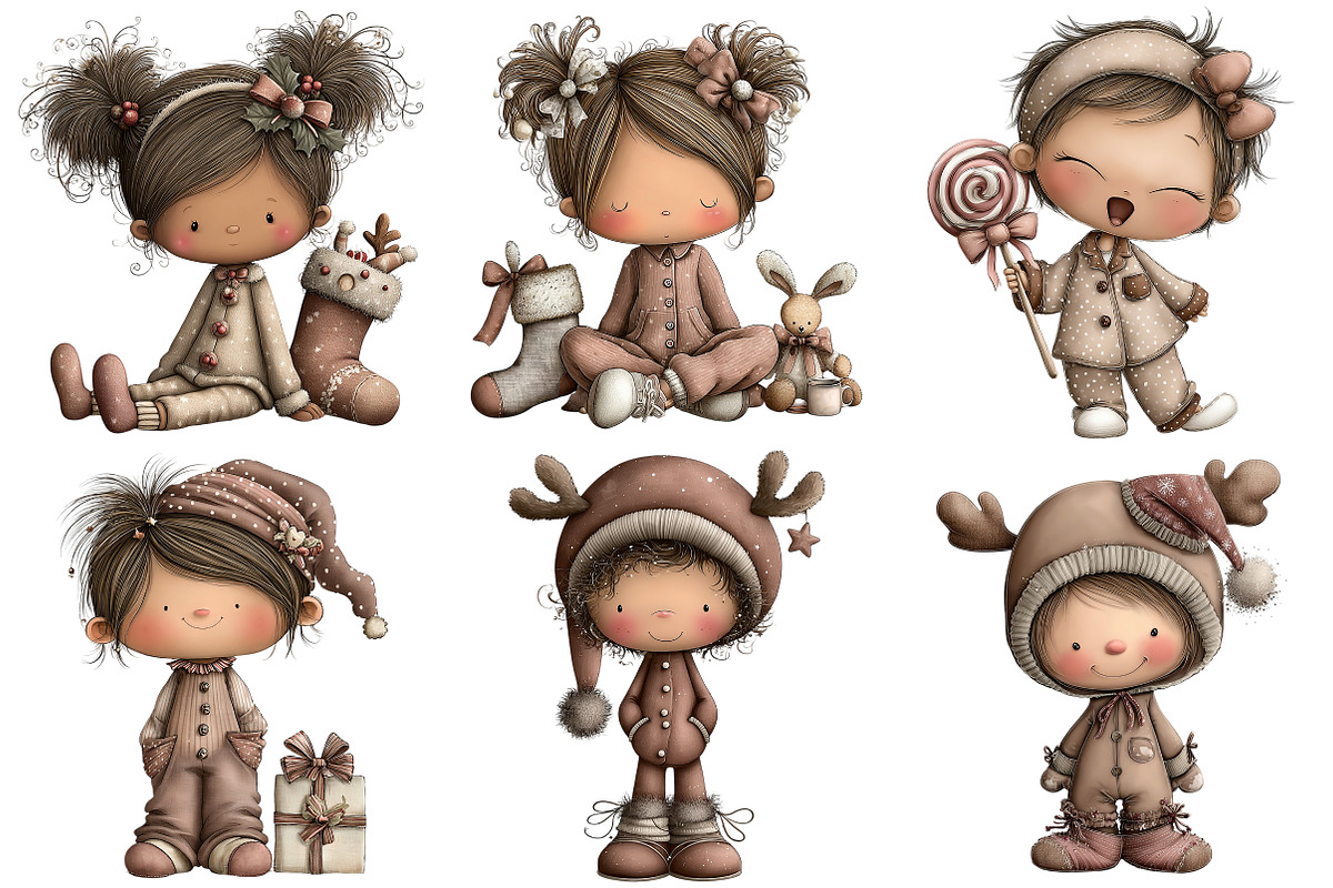 Christmas Pajama Party Clipart, an Illustration by Craft Nest (Photo 11 of 11)