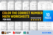 Color the Correct Number Worksheets, a Templates & Theme by Book2bees (Thumbnail 1 of 4)