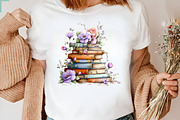 Spring Flower Book Stack Sublimation, an Illustration by CreationArt (Thumbnail 4 of 7)