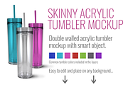 Skinny Acrylic Tumbler Mockup, a Product Mockup by SarahDesign (Thumbnail 5 of 5)