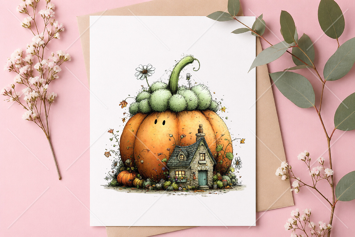 Whimsical Quirky Fall Pumpkin PNG, a Seasonal Illustration by Canvas Craft (Photo 10 of 10)