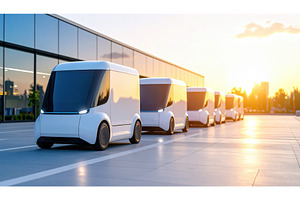 A line of futuristic autonomous, an Architecture Photo by Igor Tichonow