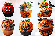 Halloween Pumpkin Cupcake Bundle., an Illustration by SVGArt (Thumbnail 8 of 8)
