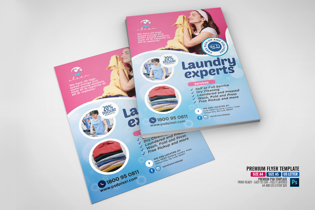 Laundry Care Expert Flyer, a Flyer Template by PSDPixel (Photo 3 of 5)