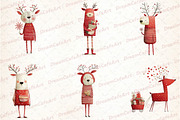Reindeer Funny Christmas Clipart, an Illustration by DreamCafeArt (Thumbnail 7 of 8)