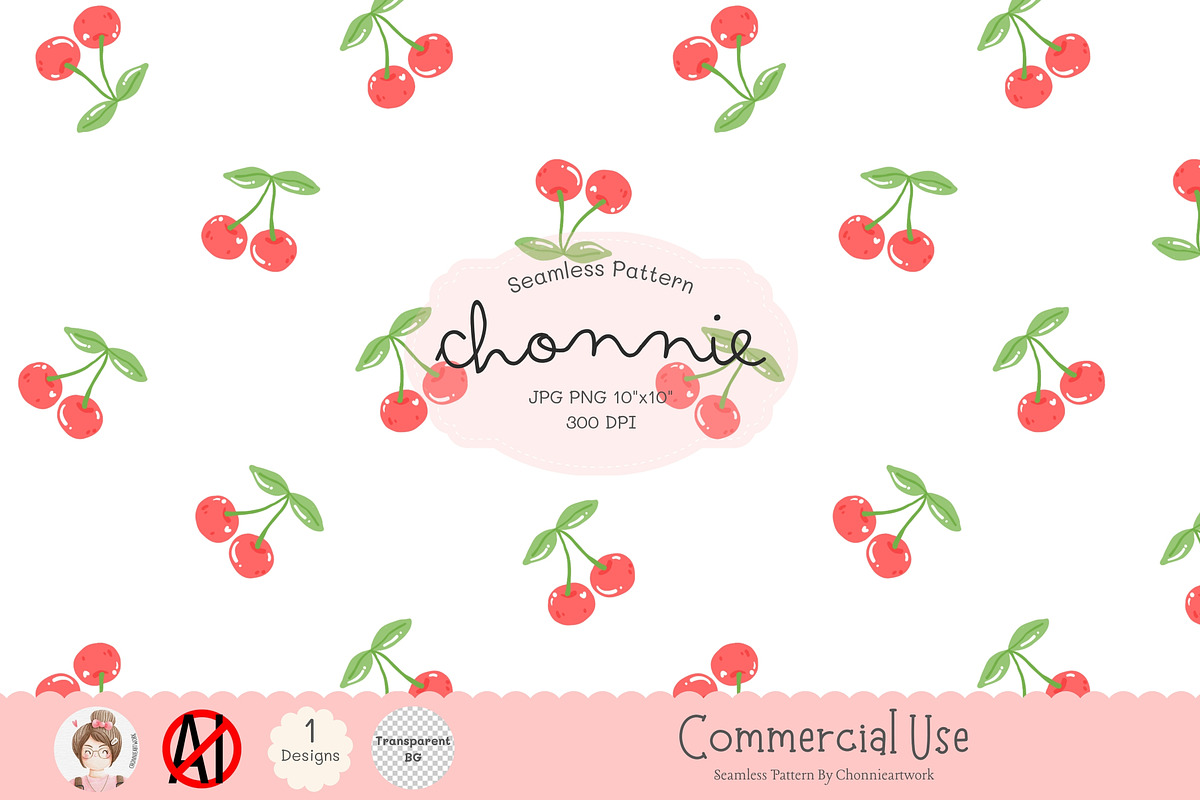 Cherry Seamless Pattern PNG, a Pattern Graphic by Chonnieartwork (Photo 1 of 5)