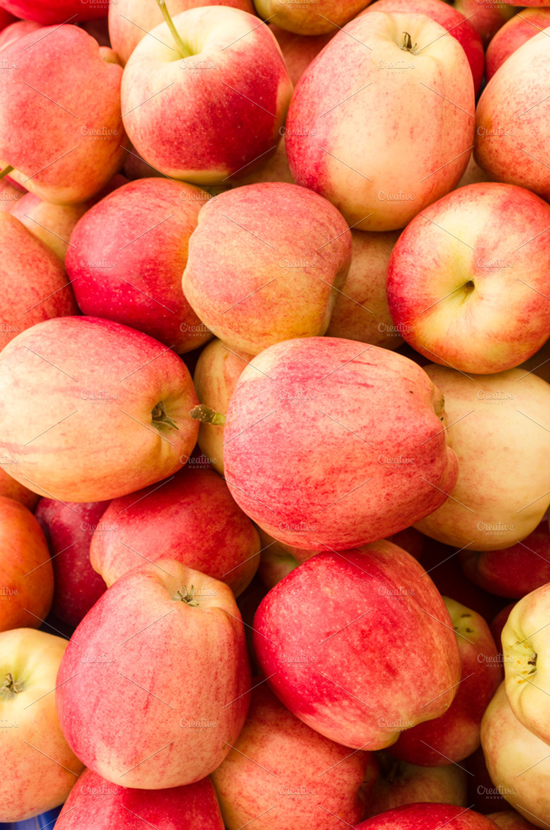 Red Ripe Apples On Display
