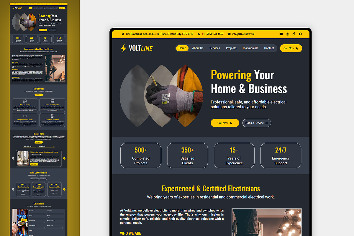 Electrician Wix Studio Website preview 4