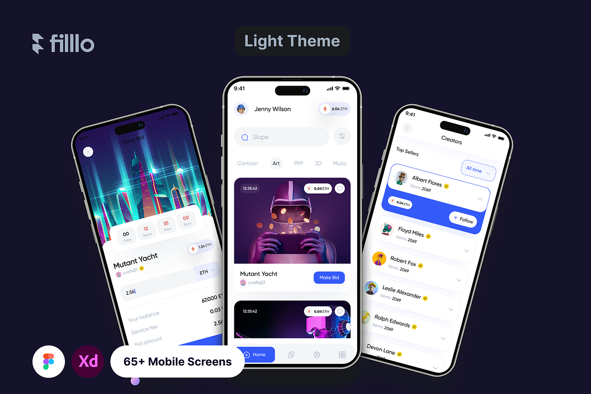 Filllo NFT Market UI Kit, an UI Kit Template by floxui (Photo 7 of 8)