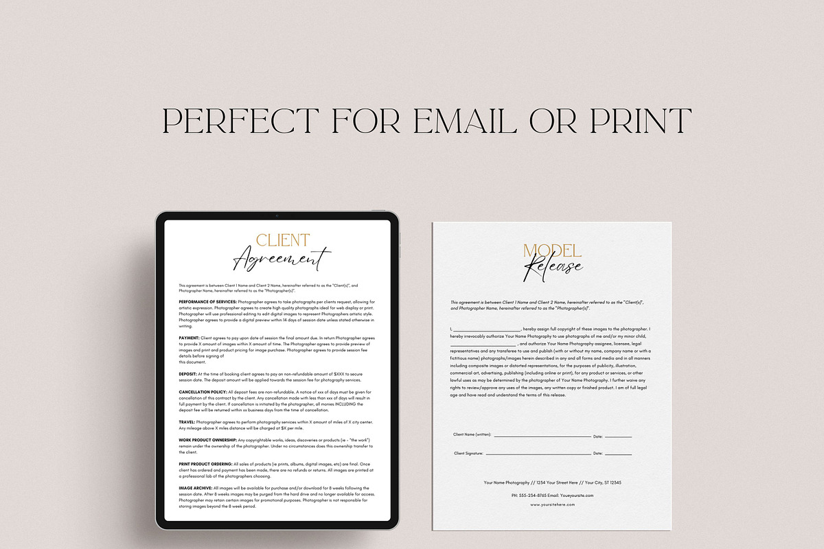 Photography Contract Templates, a Templates & Theme by Sweet Little Muse (Photo 2 of 8)