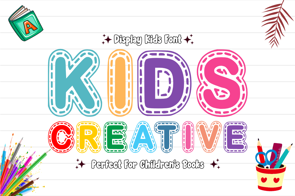 Kids Creative - Stitched Kids Font, a Sans Serif Font by KiddoGlyphs Studio (Photo 1 of 4)