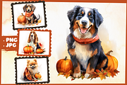 Fall Dogs With Pumpkins Watercolor, an Animal Illustration by Whimsy & Wishes (Thumbnail 3 of 6)