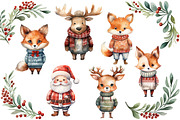 Watercolor Christmas Animals, an Animal Illustration by Evgeniia (Thumbnail 3 of 5)