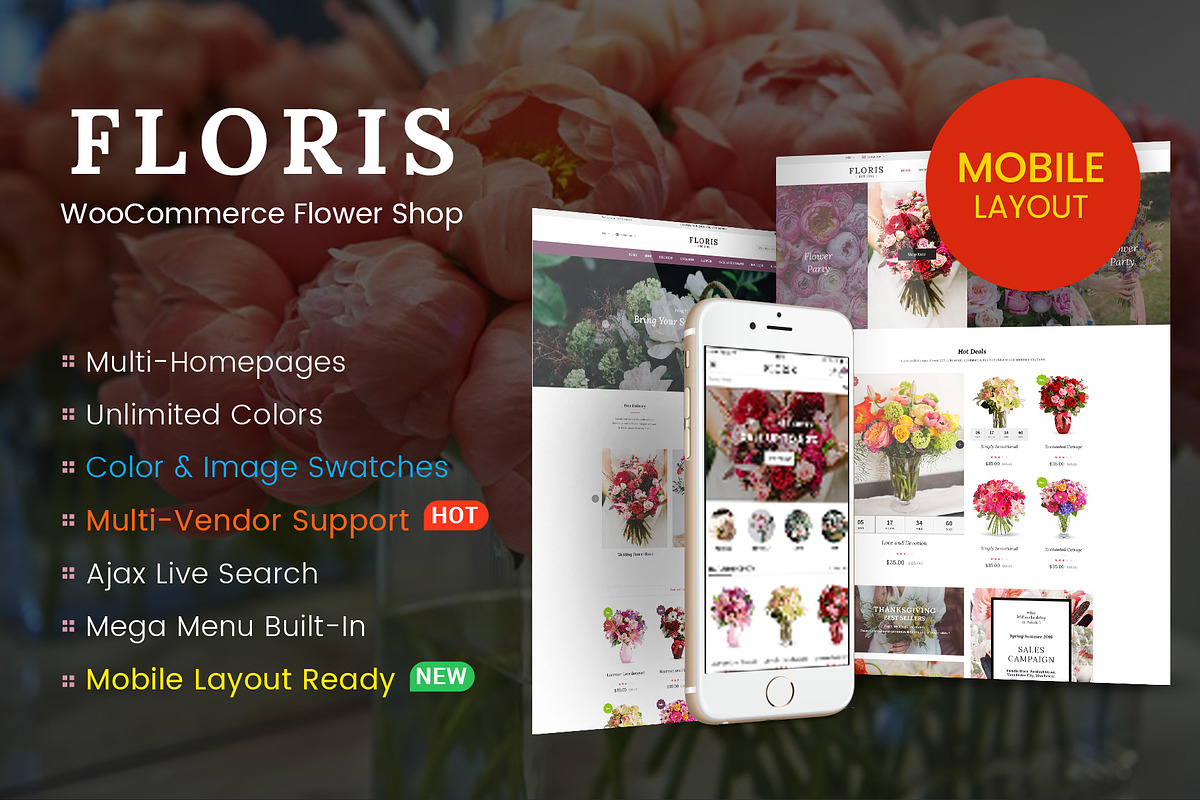 Floris - WooCommerce Flower Shop, a WordPress Template by WPThemeGo (Photo 2 of 2)