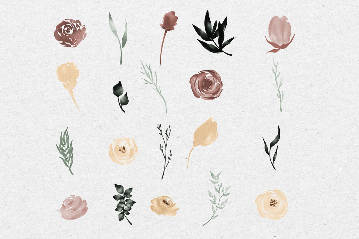 Beige and Brown Watercolour Flowers, an Illustration by Pixafied (Photo 2 of 4)