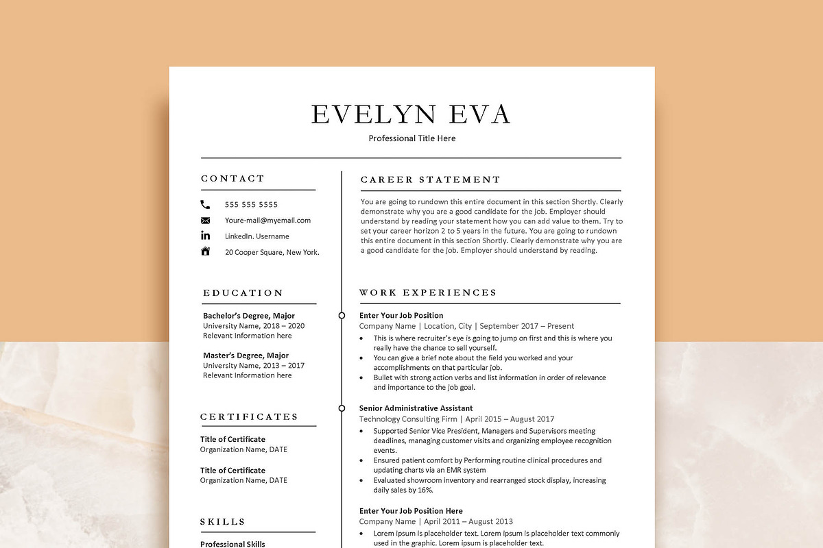 Modern Professional Resume Template, a Resume Template by VictoriousVita (Photo 1 of 8)
