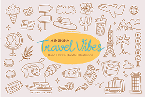 Travel Vibes Doodle Clipart