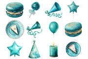 Teal Birthday Sublimation Clipart, a Graphic by CitraGraphics (Thumbnail 2 of 4)