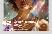 Glitter Rainbow Glow Effect Overlays, a Brushes & More by PhotoSpirit (Thumbnail 1 of 9)