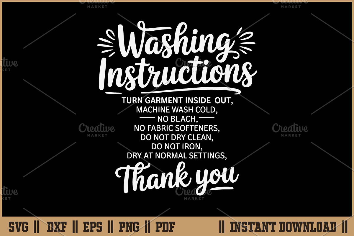 Washing Instructions Laundry SVG, a Seasonal Illustration by Handy Arts Studio (Photo 1 of 3)