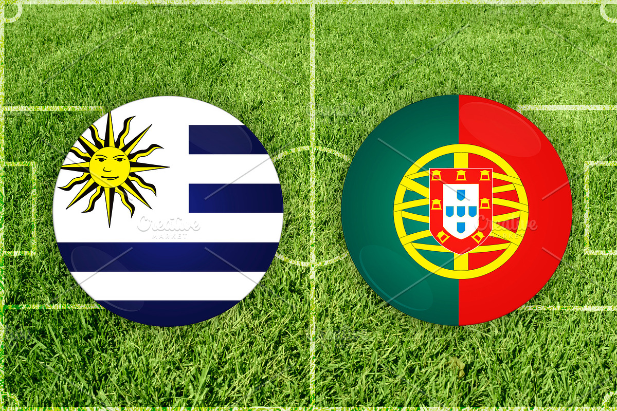 Uruguay vs Portugal football match, an Illustration by Jan Jack Russo Media