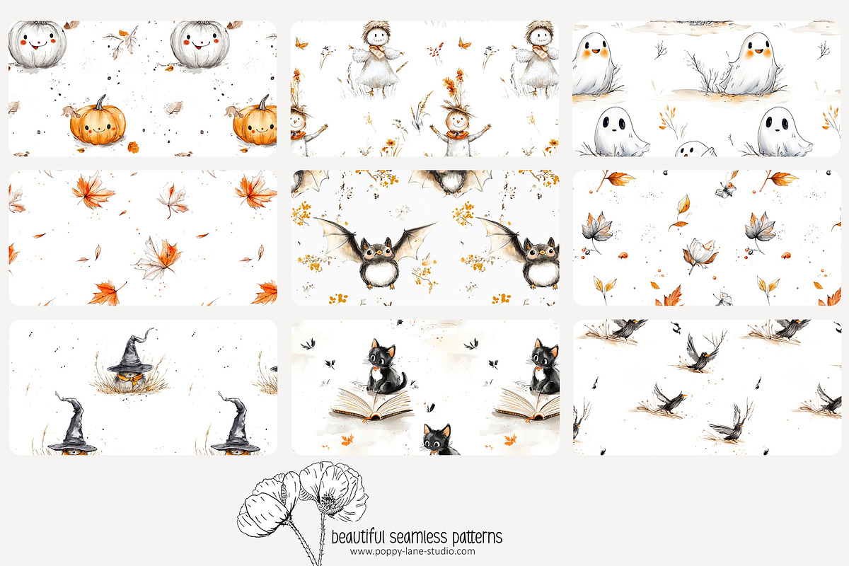 70 minimalist Halloween pattern, a Pattern Graphic by Poppy Lane Studio (Photo 8 of 10)