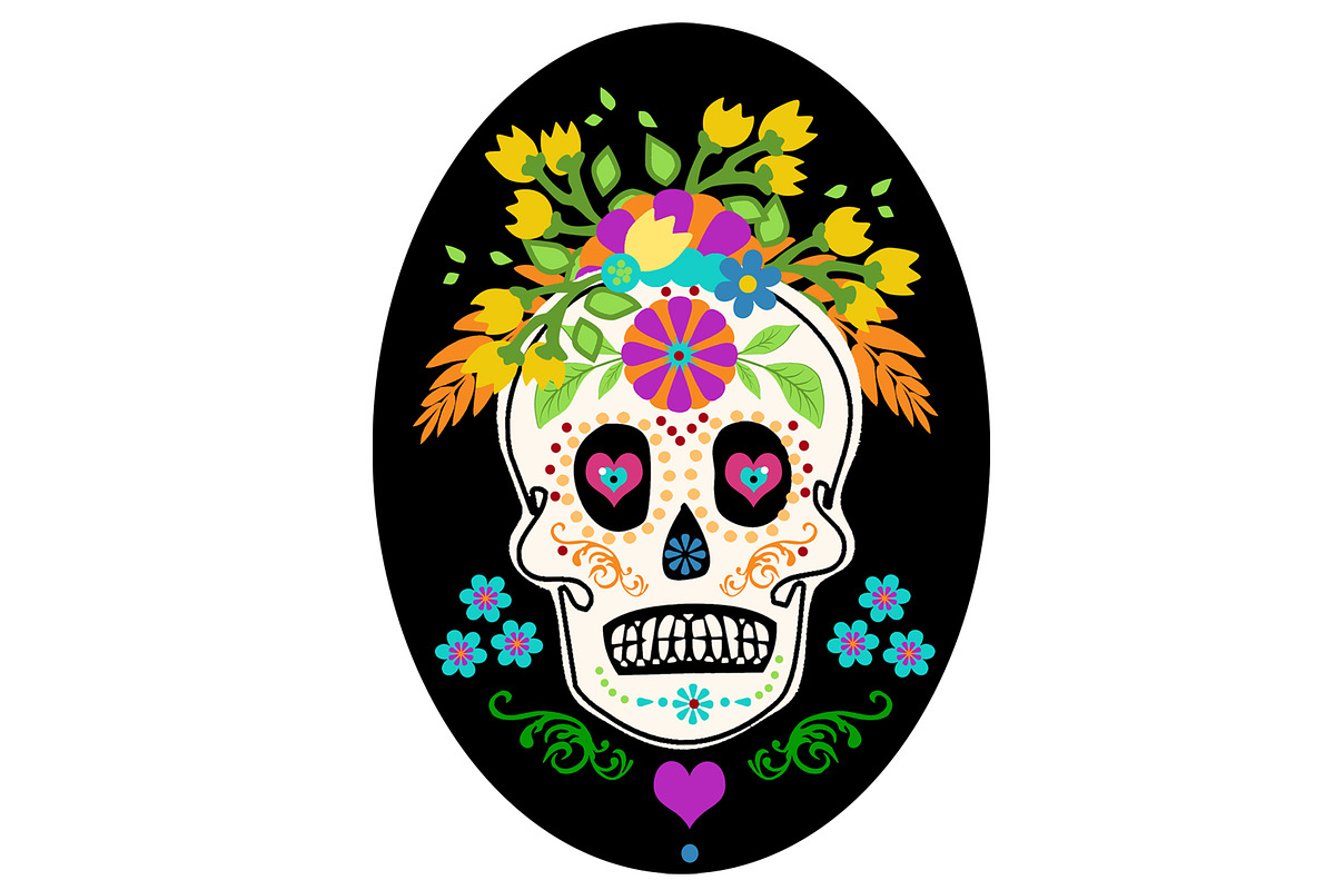 Day of the Dead 2 png, a Seasonal Illustration by Sharon Schwalbe