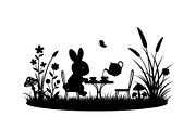 Garden Bunny Silhouette Bundle, an Illustration by jahid234 (Thumbnail 26 of 48)