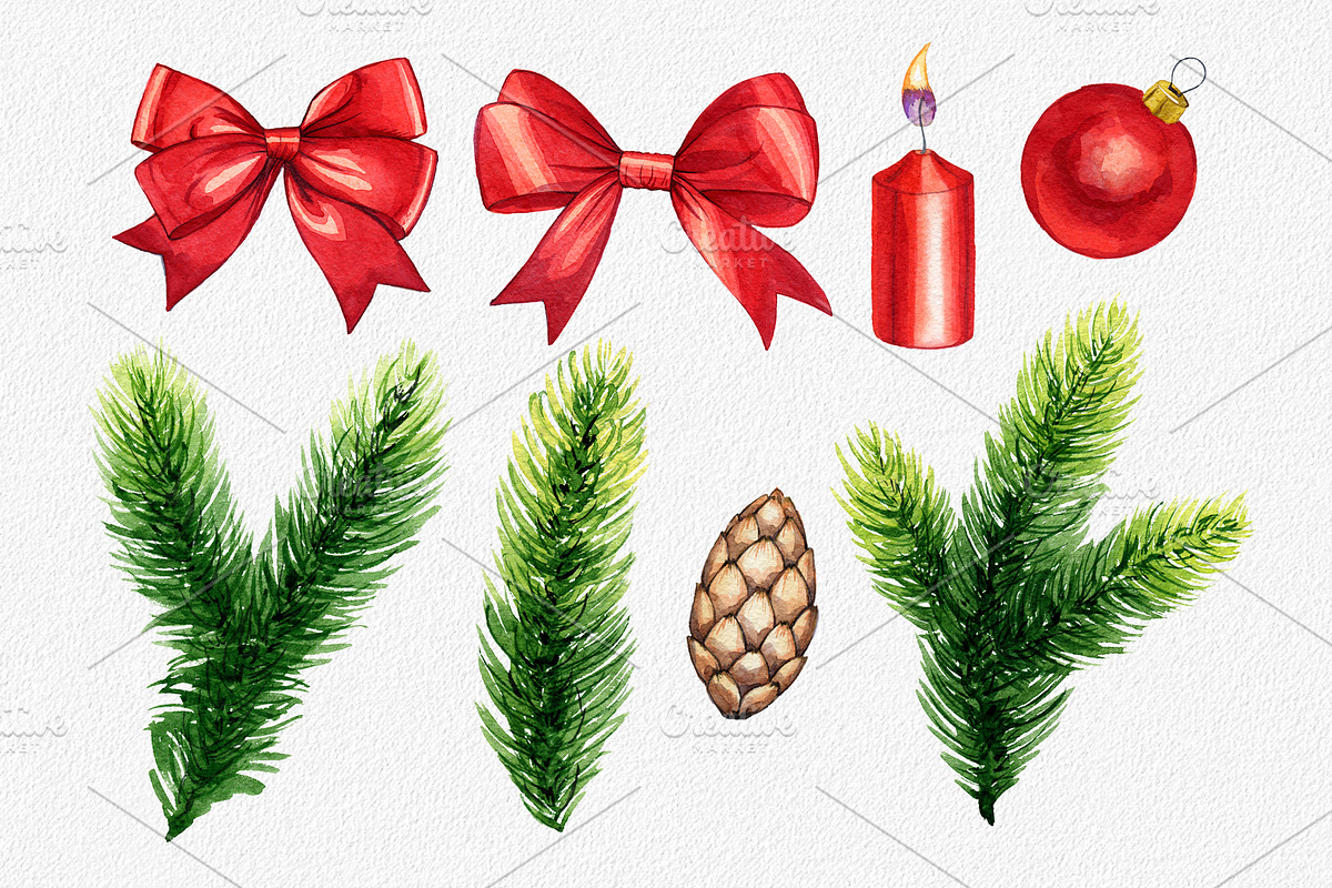 Christmas wreath, a Decorative Illustration by OlyaSenko (Photo 4 of 5)