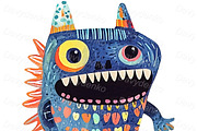 Cartoon monster stickers PNG set, an Animal Illustration by Bubert Art (Thumbnail 2 of 6)