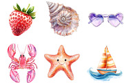 Preppy Summer Coastal Girl Clipart, an Illustration by Designking (Thumbnail 3 of 5)