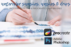 Watercolor Swashes, Washes & Drips