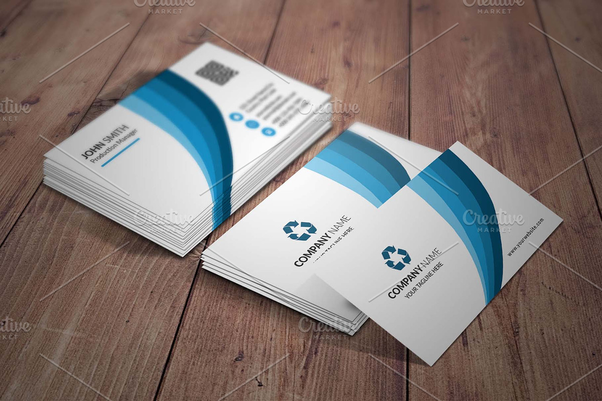 Creative Blue Business Card Template, a Business Card Template by nandinigraphics (Photo 1 of 4)