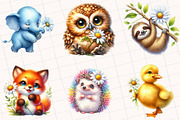 Daisy Flower Animal Clipart, an Illustration by OK Design (Thumbnail 5 of 5)
