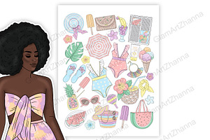 Pastel Summer Stickers 2x1,5