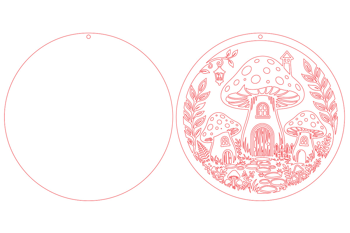 Mushroom House Laser Cut SVG, an Object Graphic by DreamCafeArt (Photo 3 of 3)