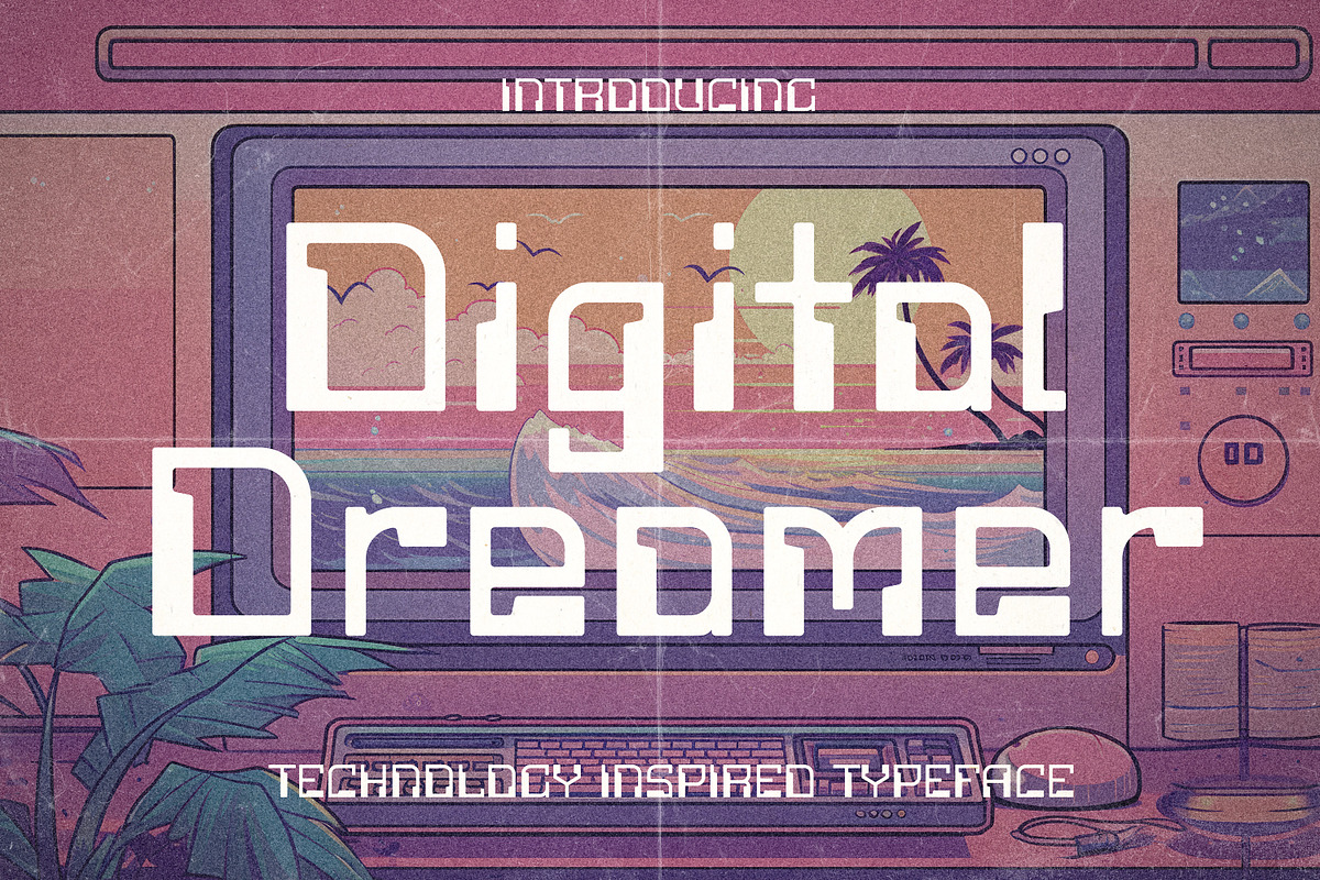 Digital Dreamer | 1980s CPU Font, a Sans Serif Font by HipFonts (Photo 1 of 11)