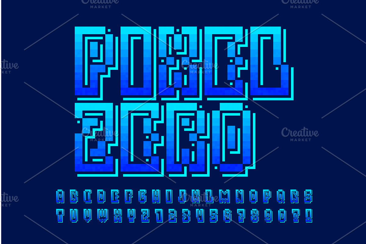 Pixel stylized vector alphabet, an Object Illustration by RevelStockart