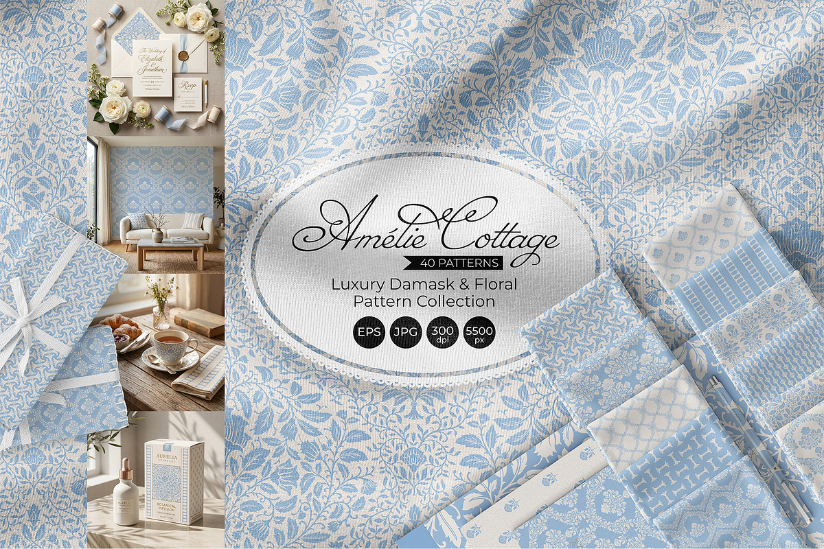 Luxury Floral Damask Patterns, a Pattern Graphic by Sonulkaster (Photo 1 of 13)
