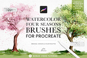 Watercolor Four Seasons Brushes, a Brush Add-On by Julia Dreams (Thumbnail 1 of 6)