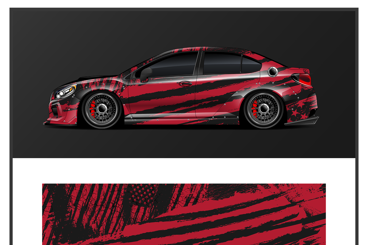 Bold Racing Car Wrap Design, an Object Illustration by CarWrap design (Photo 2 of 3)
