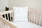 White Pillow Mockup in Crib #NN35, a Product Mockup by JENLYNN Stock Shop (Thumbnail 3 of 4)