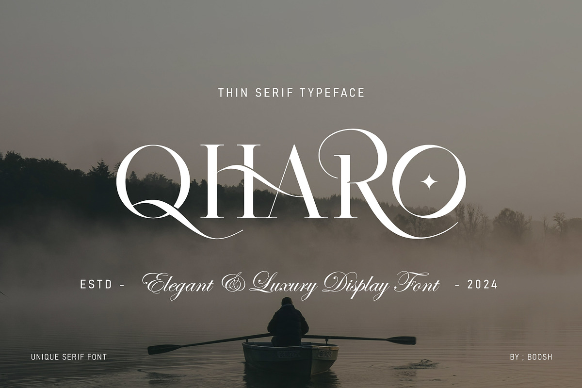 QHARO - Elegant & Luxury, a Serif Font by BOOSH Studio (Photo 1 of 14)