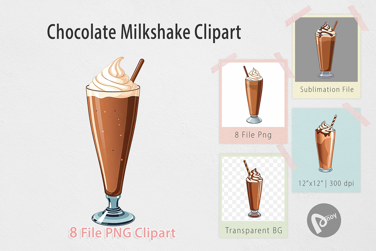 Chocolate Milkshake Clipart, an Object Graphic by Artnoy (Photo 1 of 5)
