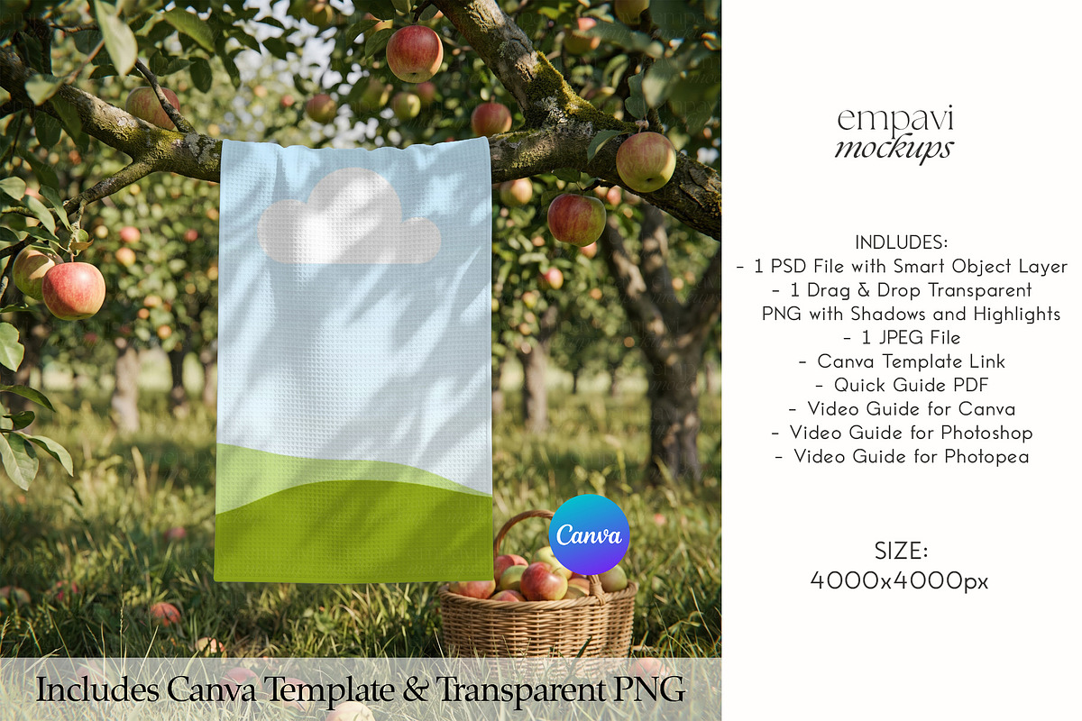 Tea Towel Mockup, a Household Mockup by EmpaviMockups (Photo 3 of 6)