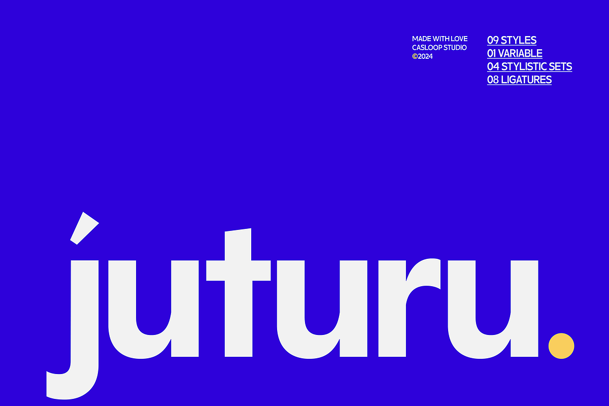Juturu | Geometric Variable 9 Fonts, a Sans Serif Font by Casloop Studio (Photo 1 of 9)