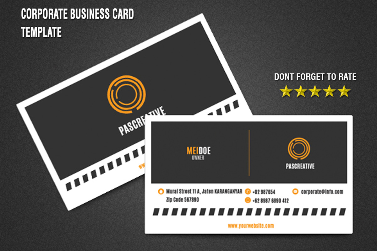 Corporate Business Card Template, a Business Card Template by mesuka