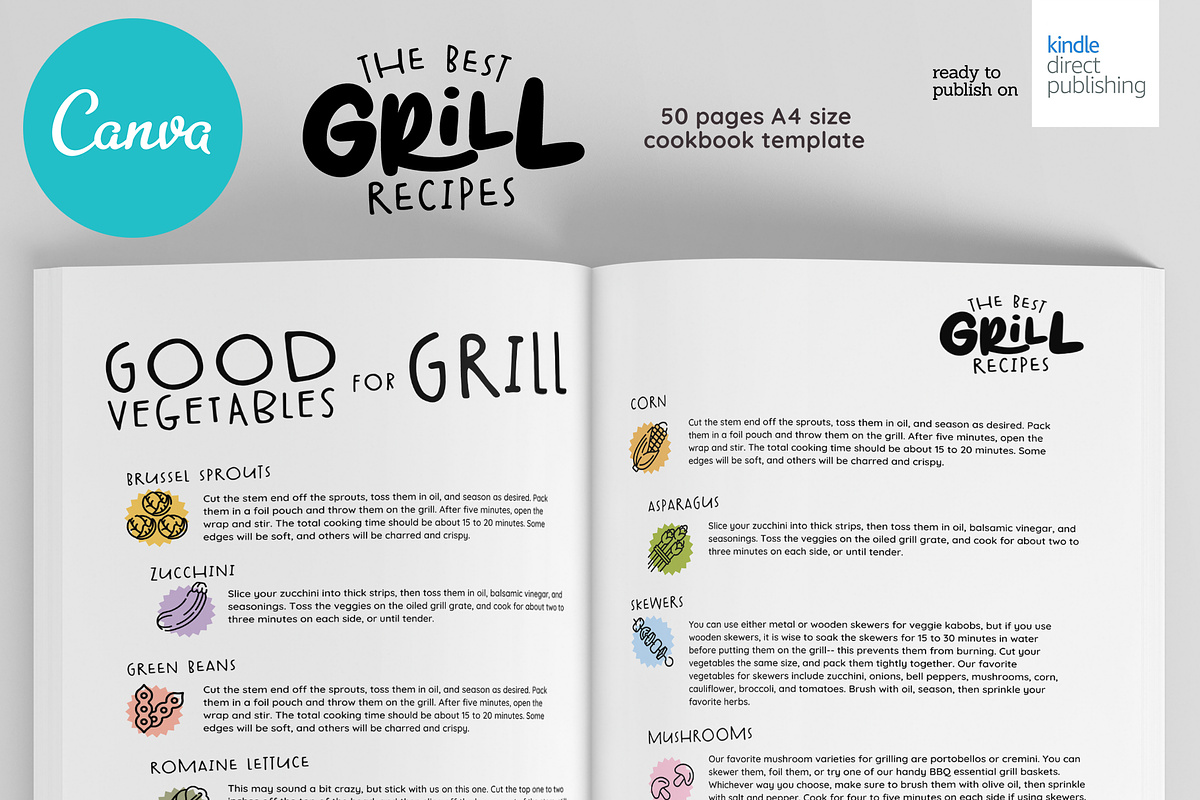 Grill Recipes Cookbook Template, a Magazine Template by DeLaGranSiete (Photo 5 of 11)
