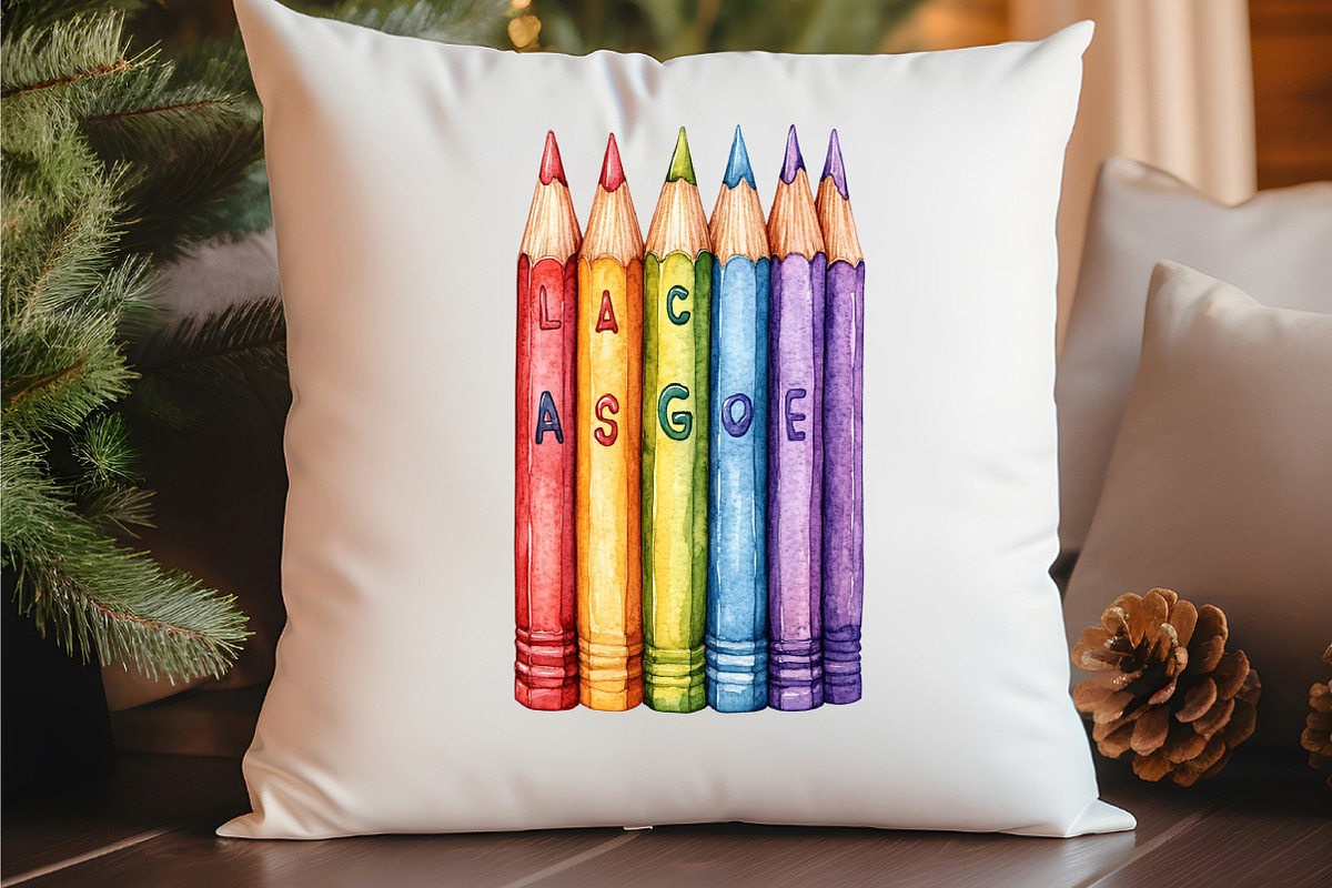 Back to School pencils Clipart, an Illustration by Watercolor design (Photo 5 of 6)